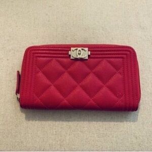 CHANEL | Wallet | Caviar Quilted Small | Dark Pink
